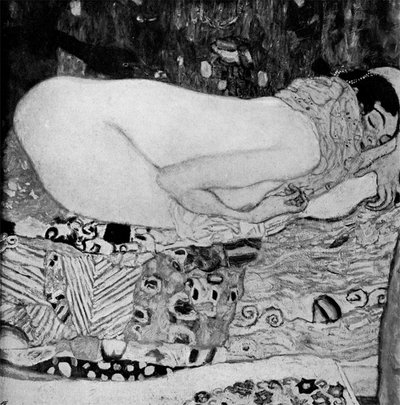 Bildnis Ria Munk, griechische mythologische Figur Leda (aus der Geschichte von Leda und dem Schwan) von Gustav Klimt